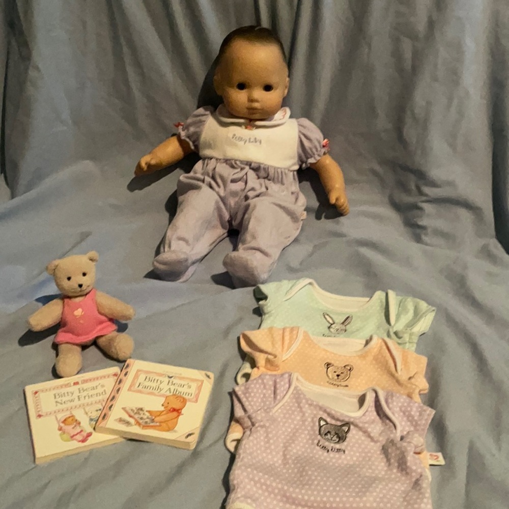 Used Bitty Baby With Bear and Onesies (2006ish)